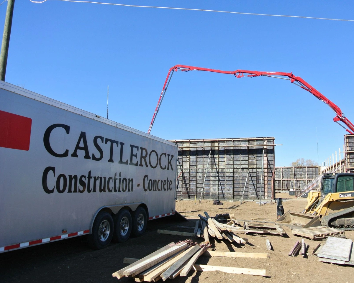 Castlerock Construction trailer and equipment on a job site
